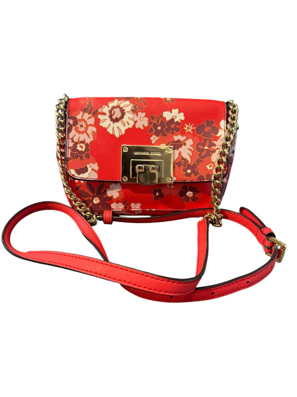Michael Kors Red Floral Crossbody Bag